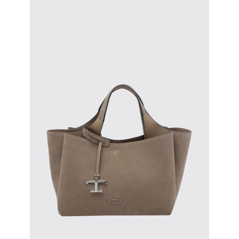 Suede Calf Leather Handbag Tod's With Removable Shoulder Strap And Logo Charm